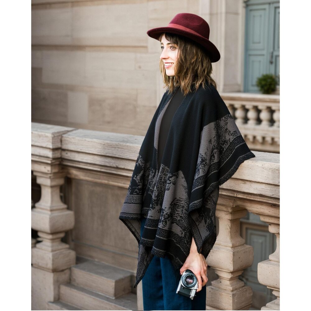 2716 Shawl Wraps For Women- Open Front Ponchos Women Oversized View 5